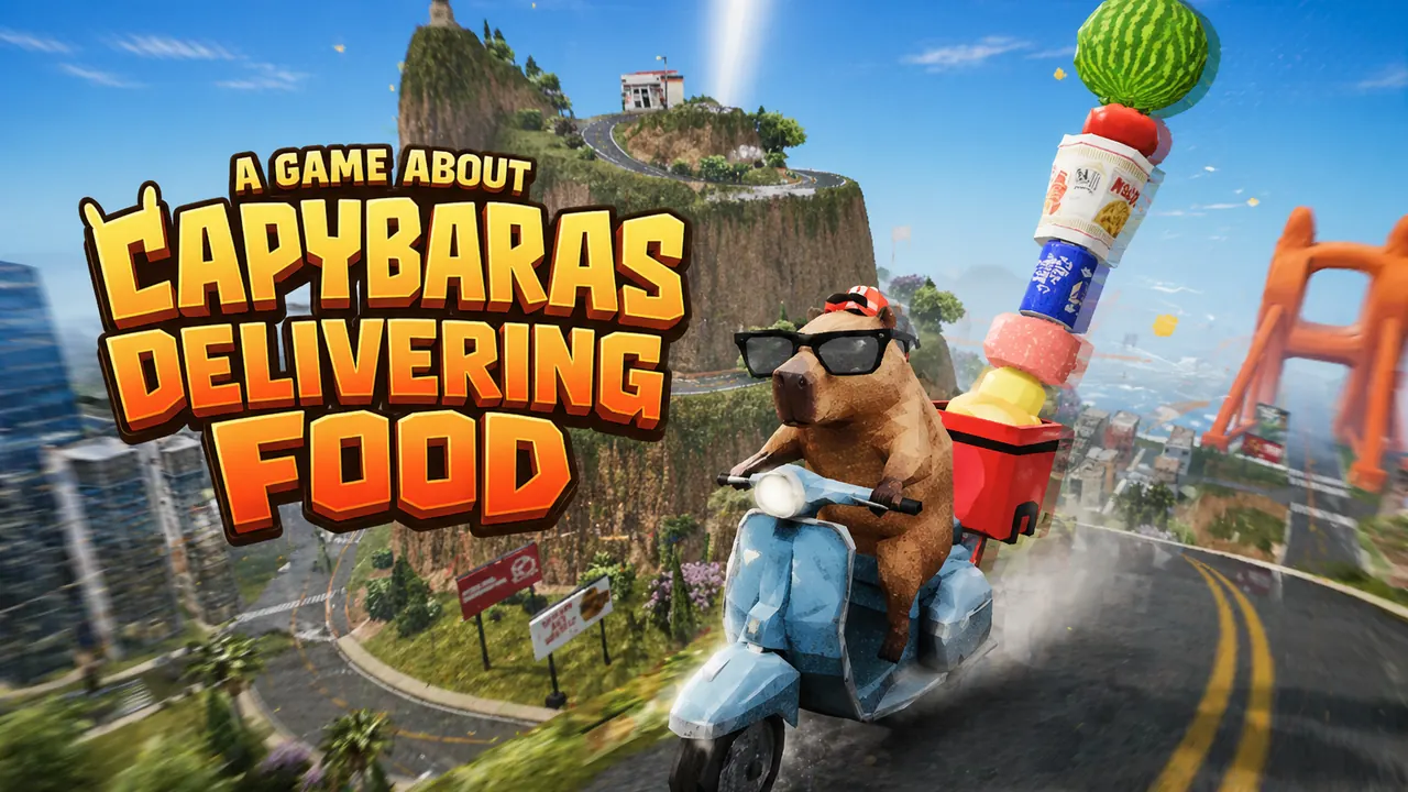 A Game About Capybaras Delivering Food cover art