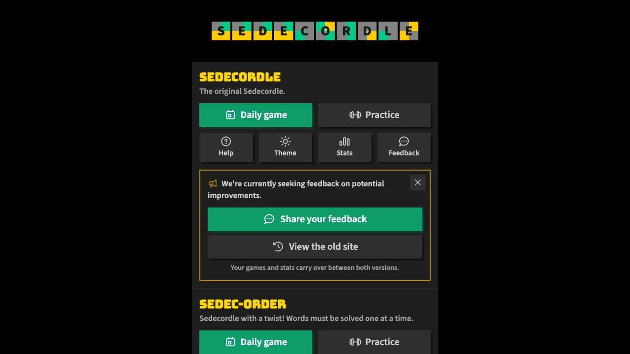 Sedecordle screenshot
